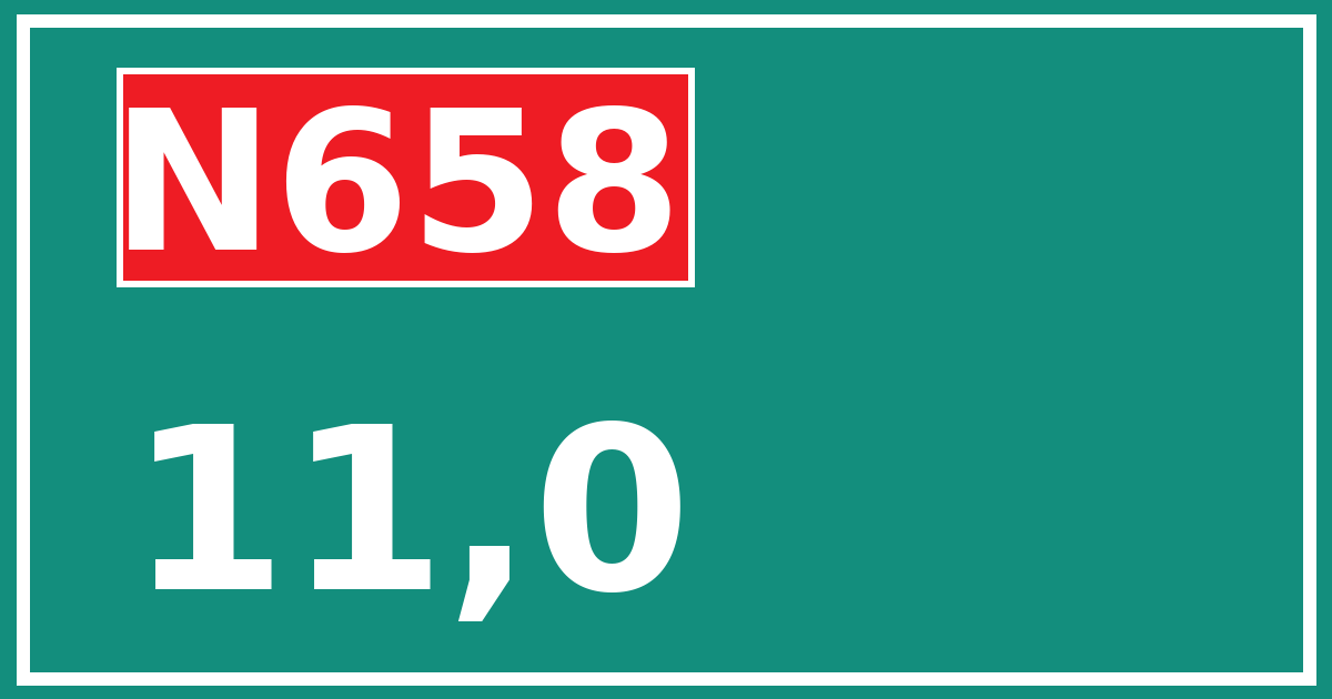 Hectometerbord N658 11,0