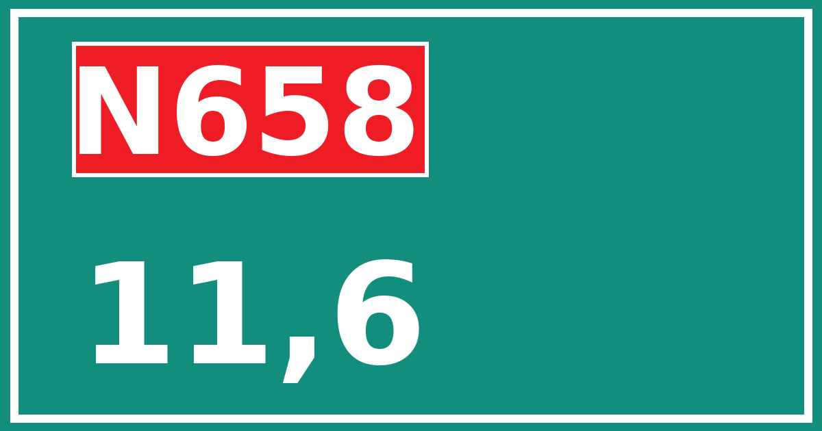 Hectometerbord N658 11,6