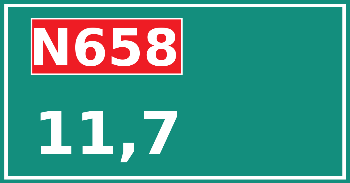Hectometerbord N658 11,7