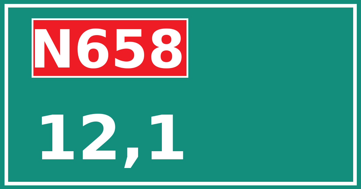 Hectometerbord N658 12,1