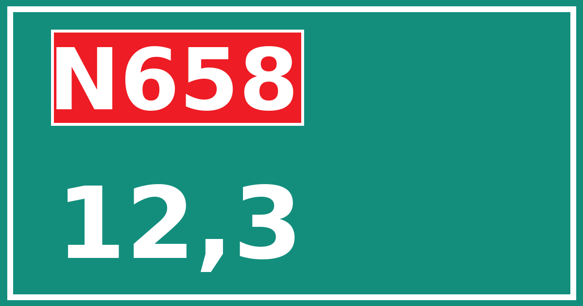 Hectometerbord N658 12,3