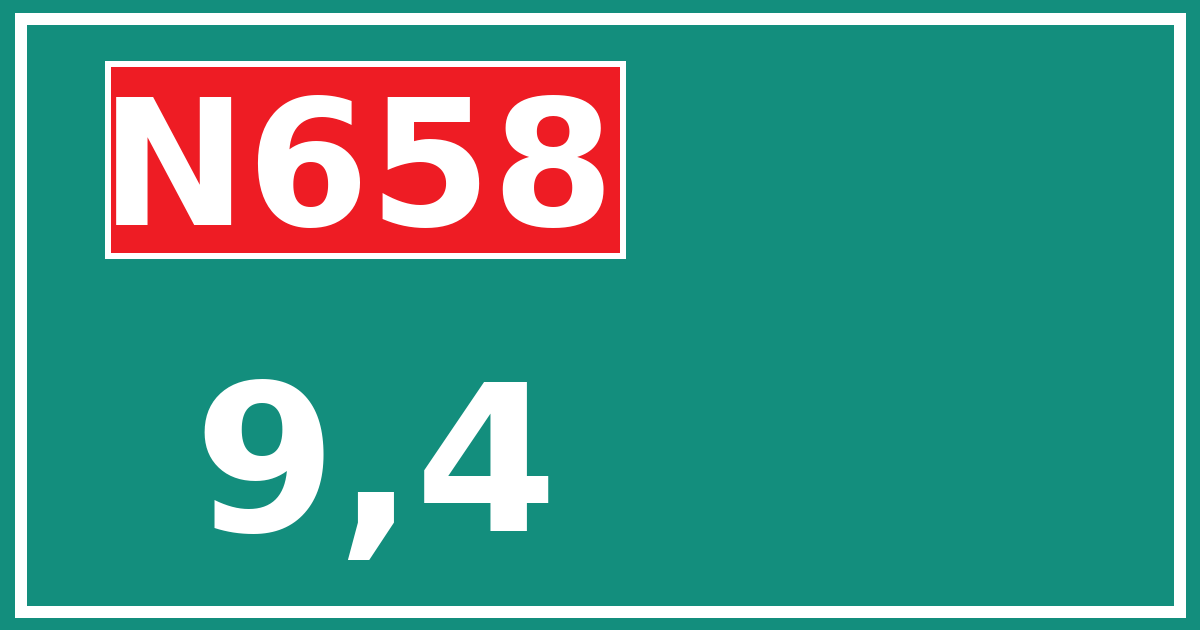 Hectometerbord N658 9,4
