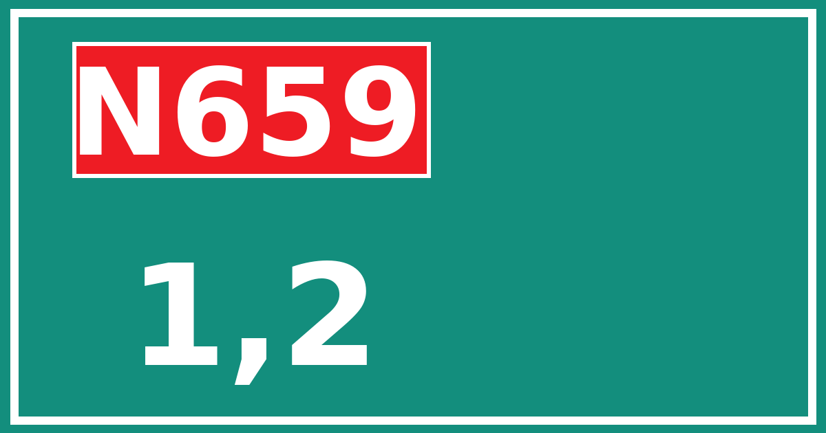Hectometerbord N659 1,2