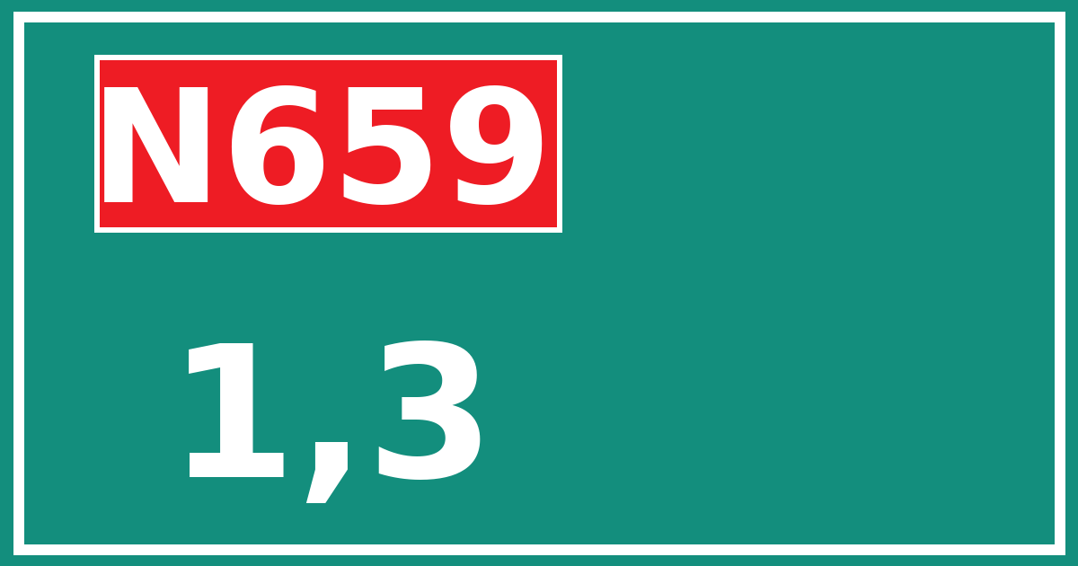 Hectometerbord N659 1,3