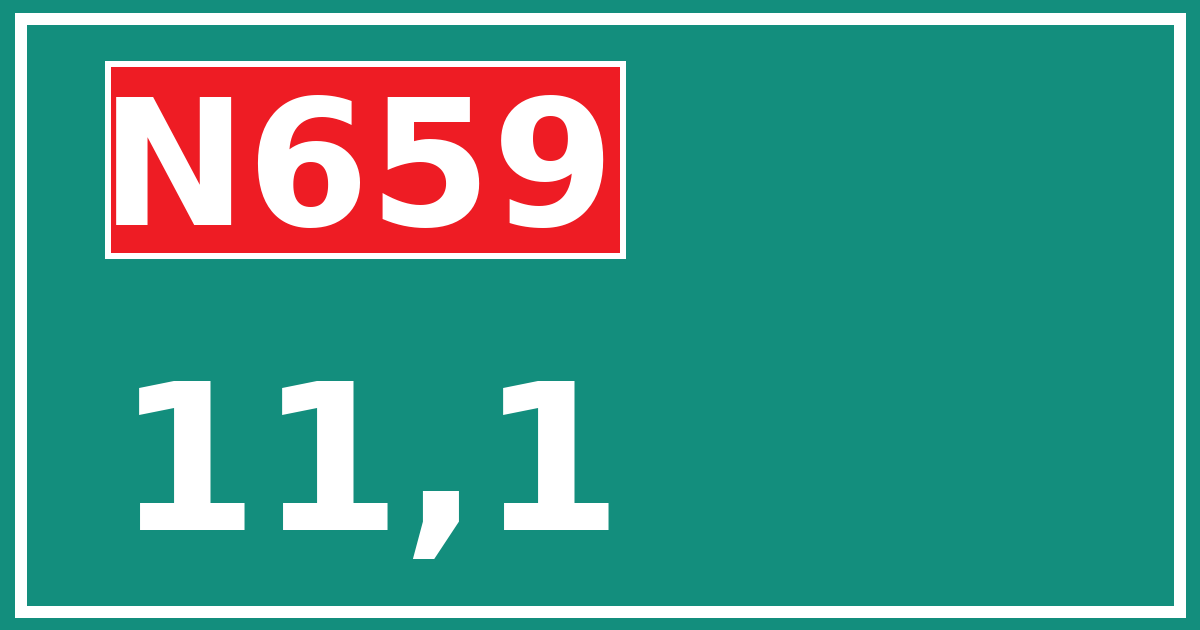 Hectometerbord N659 11,1