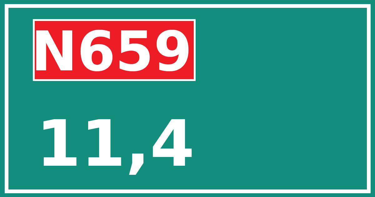 Hectometerbord N659 11,4