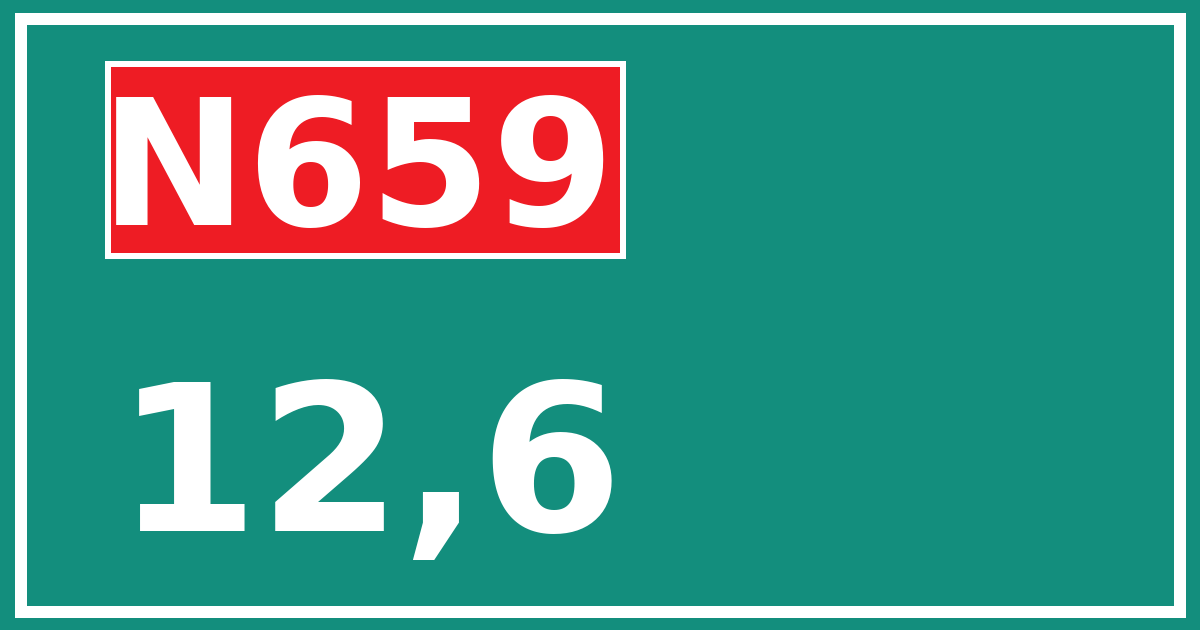 Hectometerbord N659 12,6
