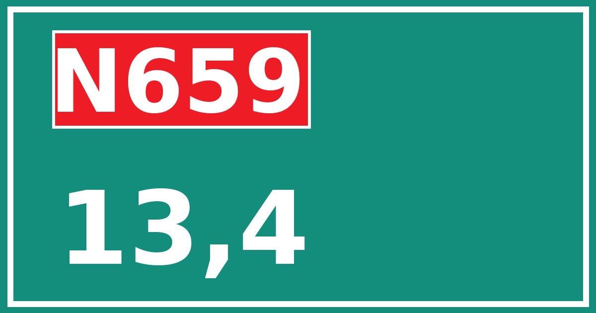 Hectometerbord N659 13,4