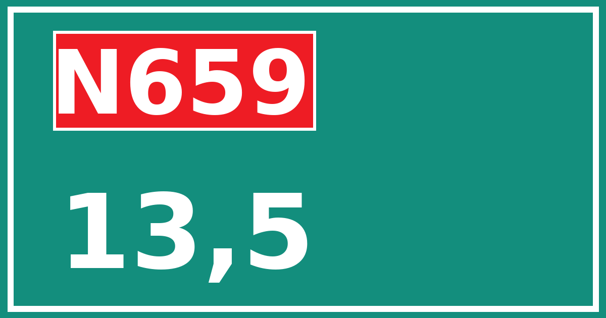 Hectometerbord N659 13,5