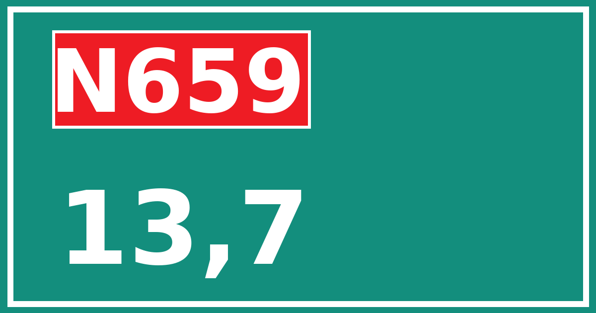 Hectometerbord N659 13,7