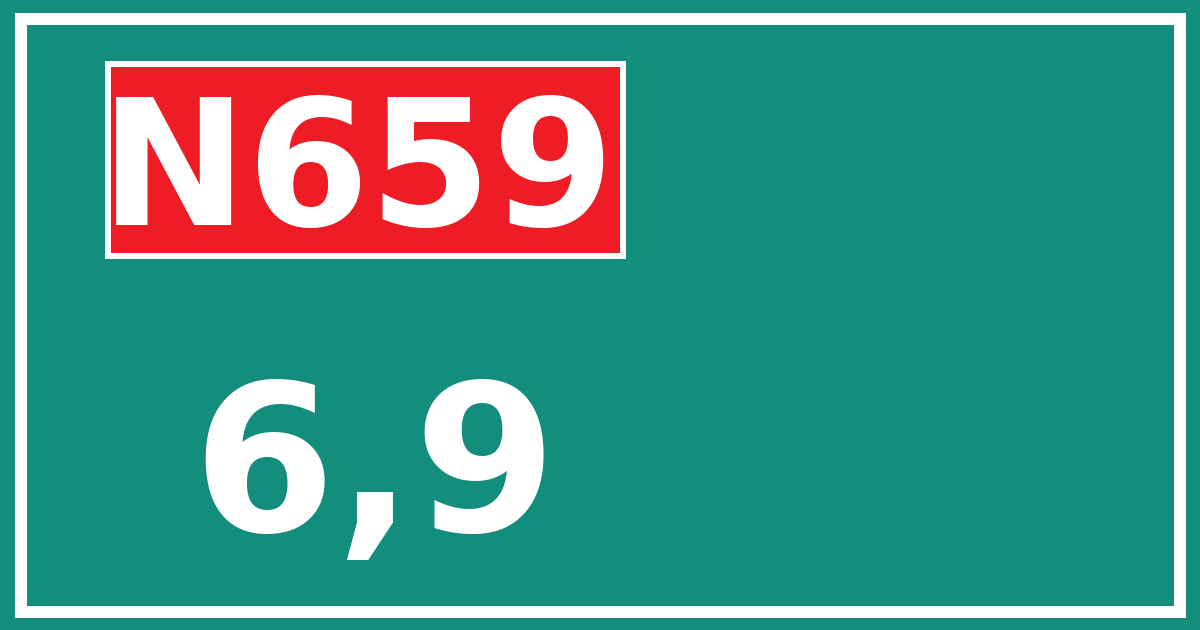 Hectometerbord N659 6,9