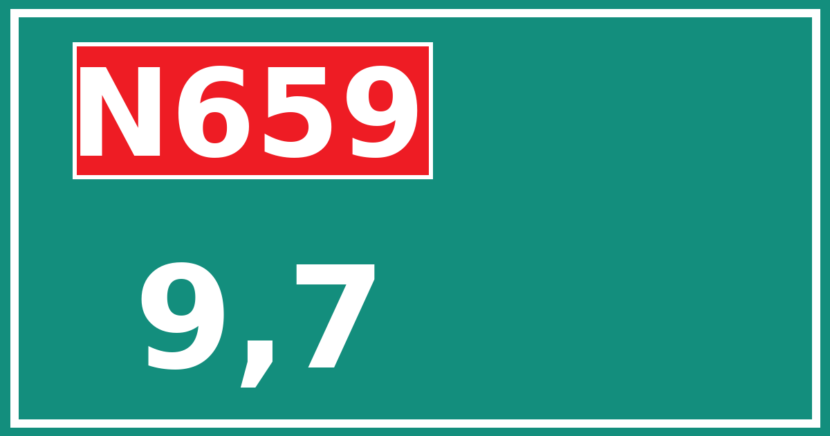Hectometerbord N659 9,7