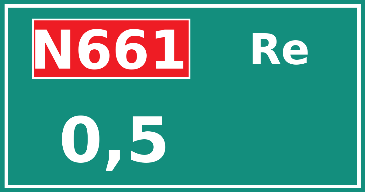 Hectometerbord N661 0,5 zijde Re