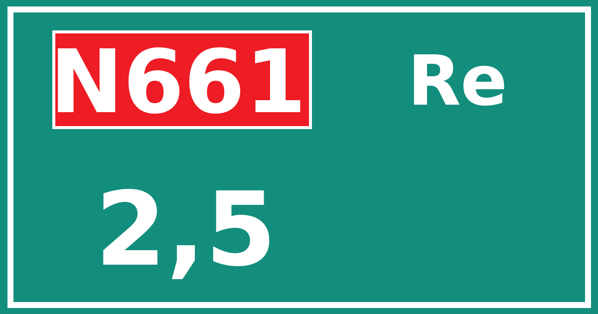 Hectometerbord N661 2,5 zijde Re