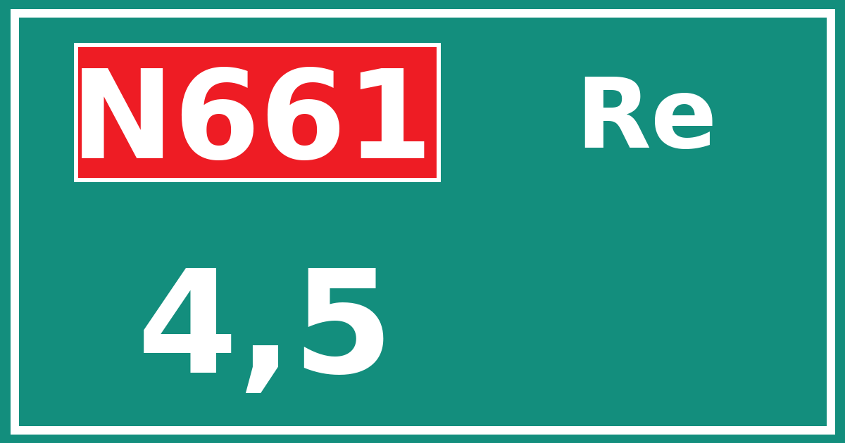 Hectometerbord N661 4,5 zijde Re
