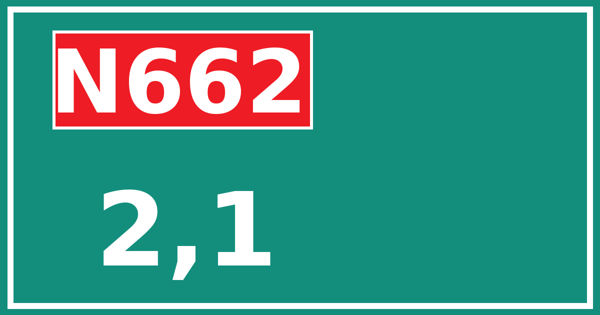 Hectometerbord N662 2,1