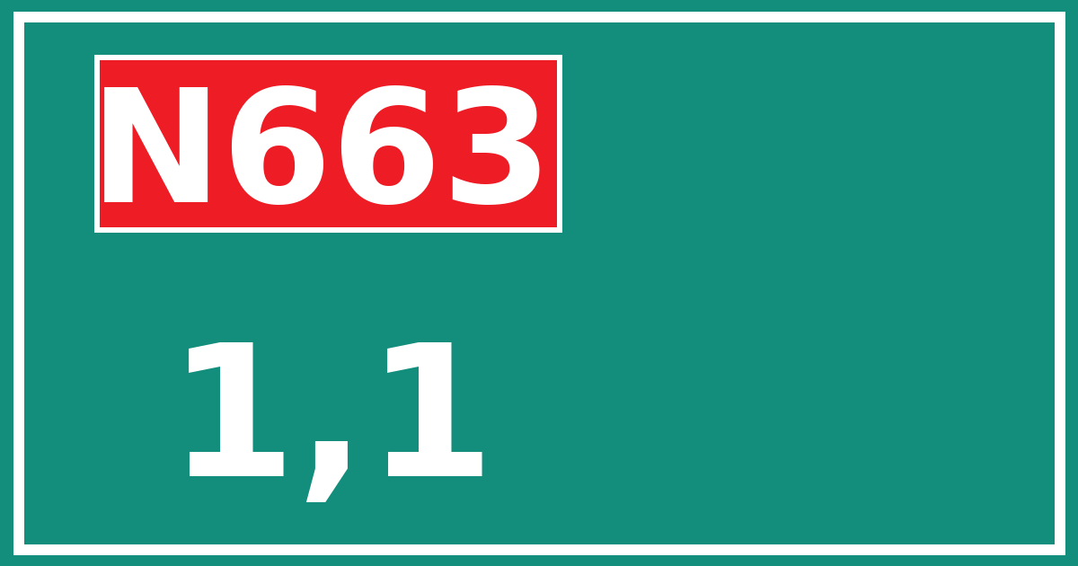 Hectometerbord N663 1,1