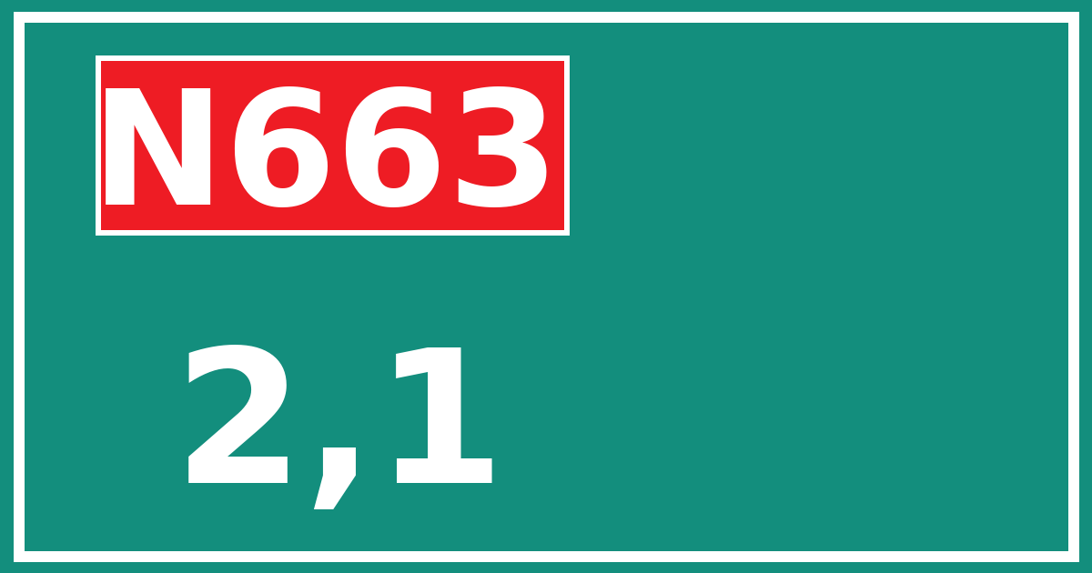 Hectometerbord N663 2,1
