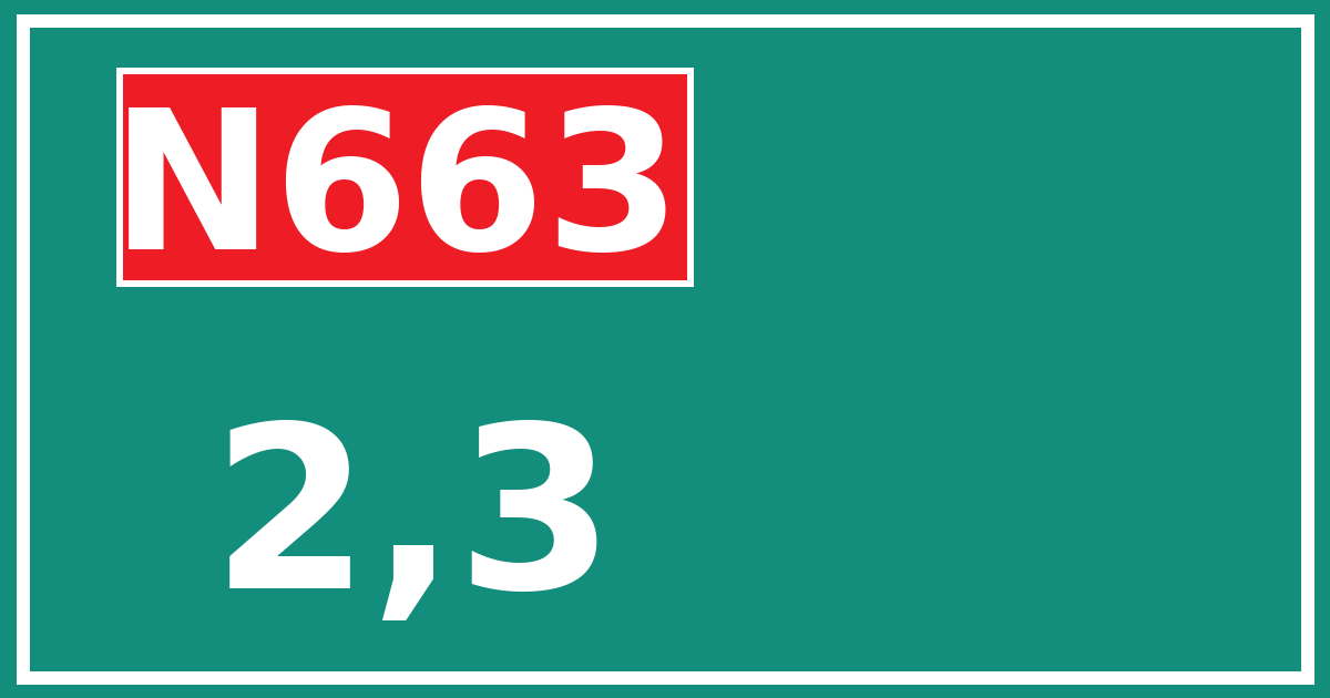 Hectometerbord N663 2,3