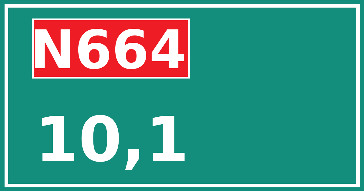 Hectometerbord N664 10,1