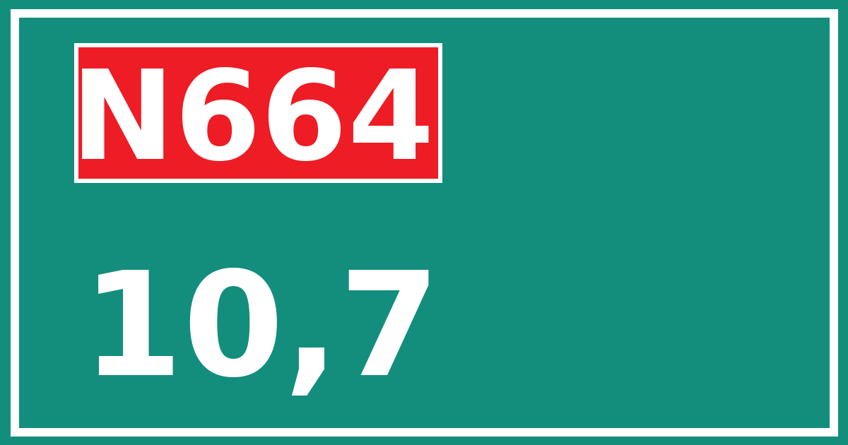 Hectometerbord N664 10,7