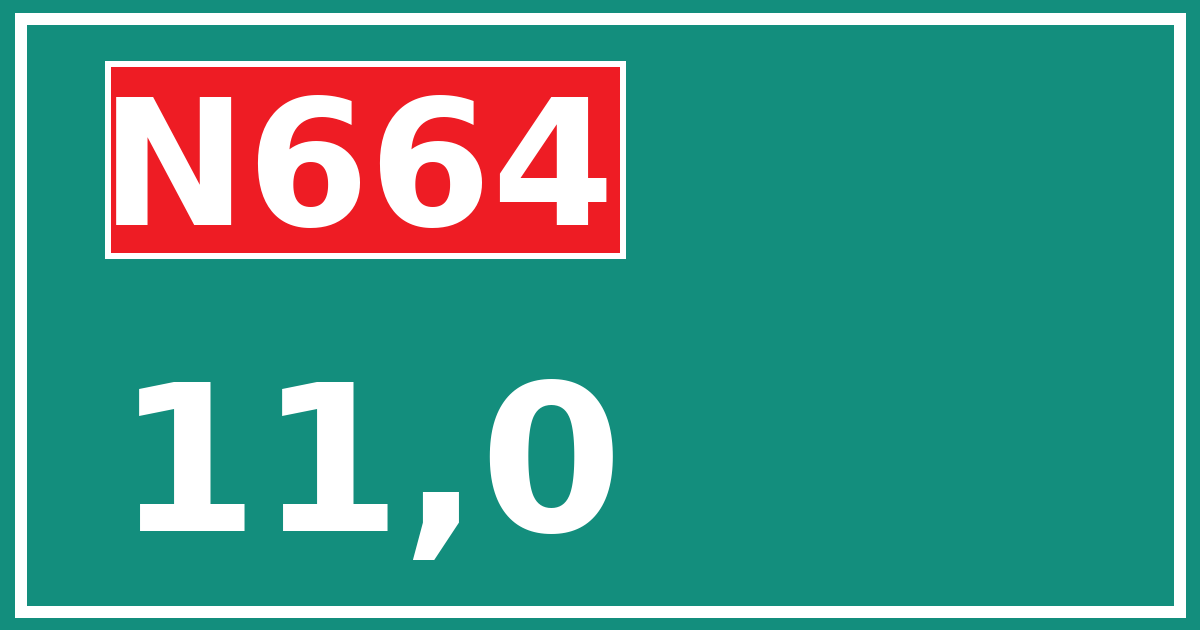 Hectometerbord N664 11,0