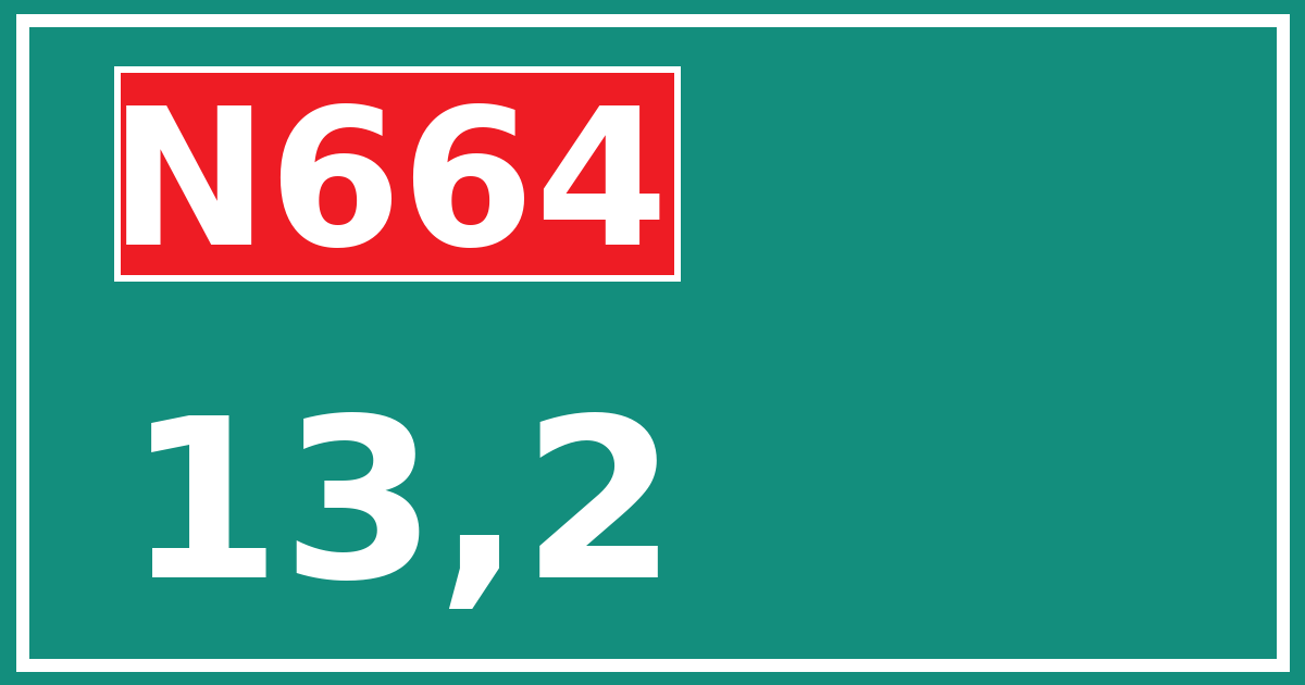 Hectometerbord N664 13,2