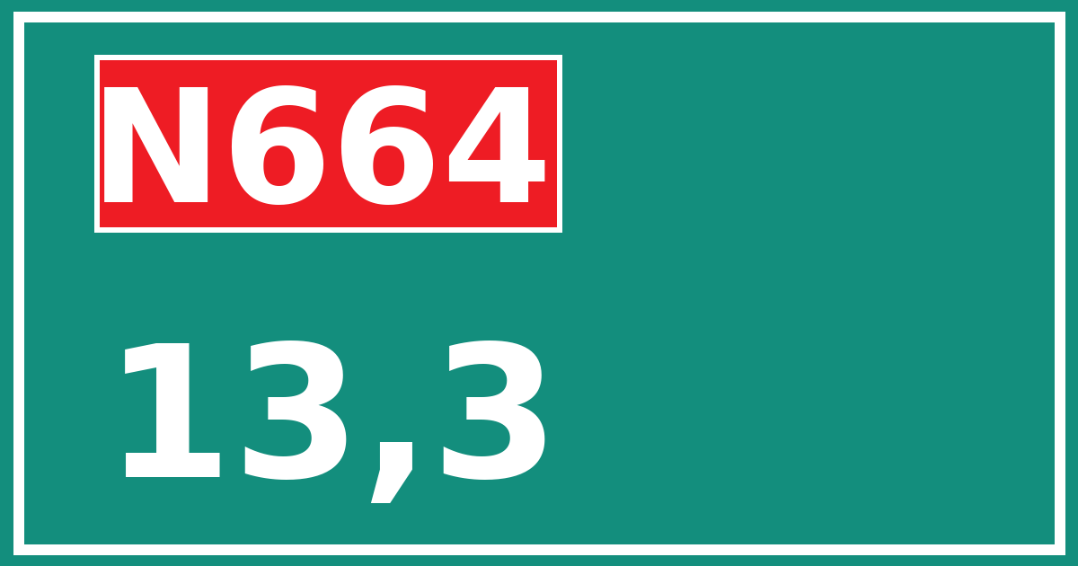 Hectometerbord N664 13,3