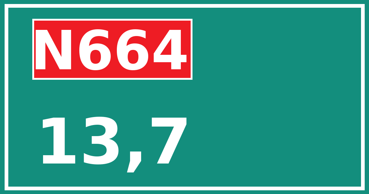 Hectometerbord N664 13,7