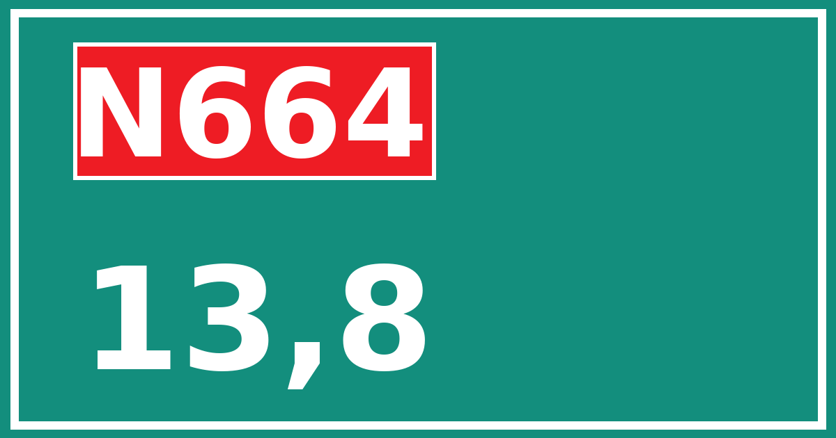Hectometerbord N664 13,8