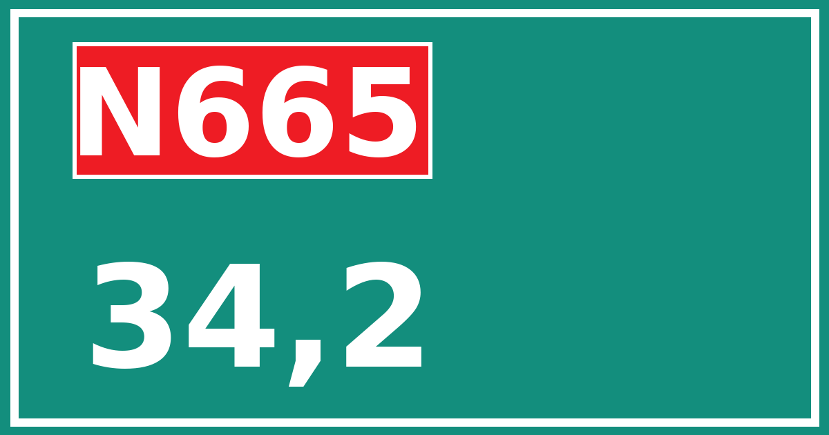 Hectometerbord N665 34,2