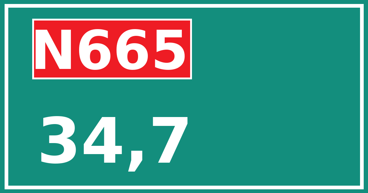 Hectometerbord N665 34,7