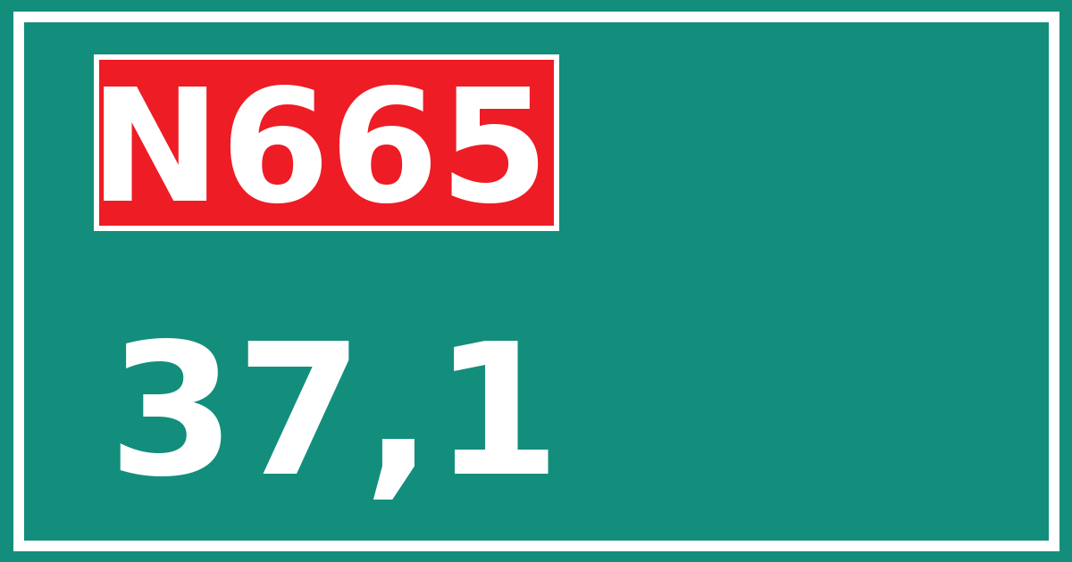 Hectometerbord N665 37,1
