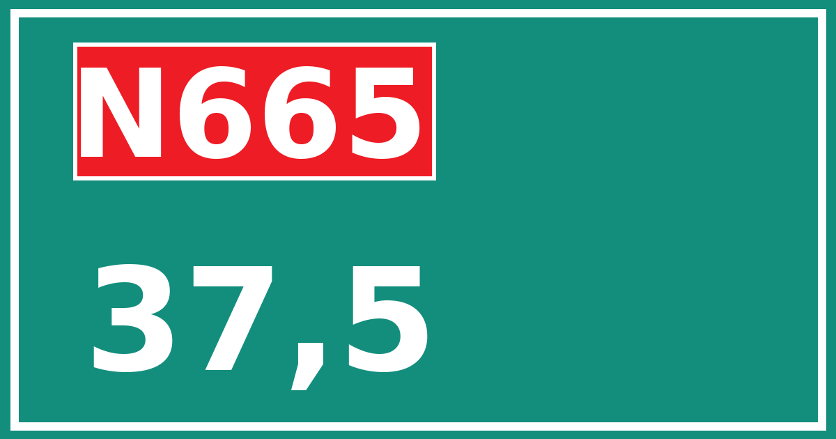 Hectometerbord N665 37,5