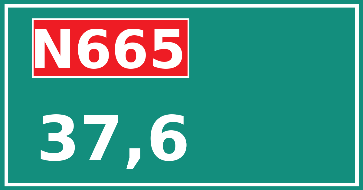 Hectometerbord N665 37,6