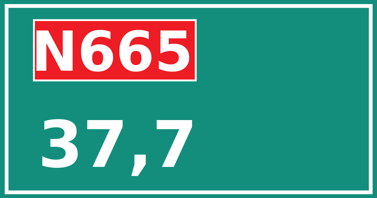 Hectometerbord N665 37,7