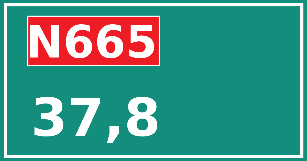 Hectometerbord N665 37,8