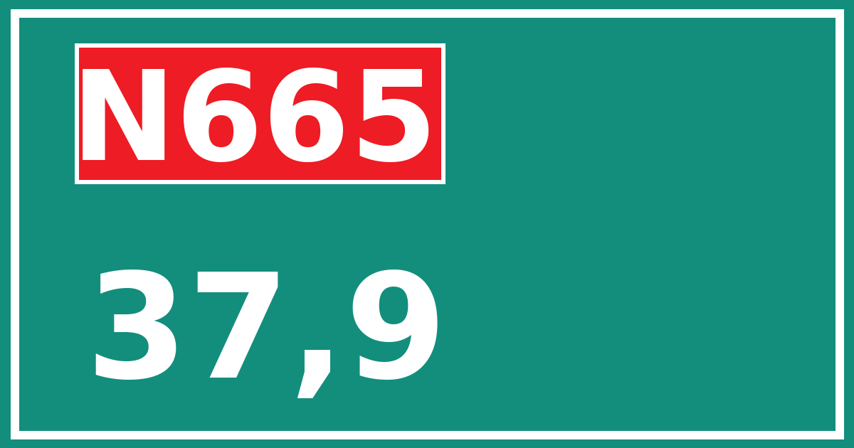 Hectometerbord N665 37,9