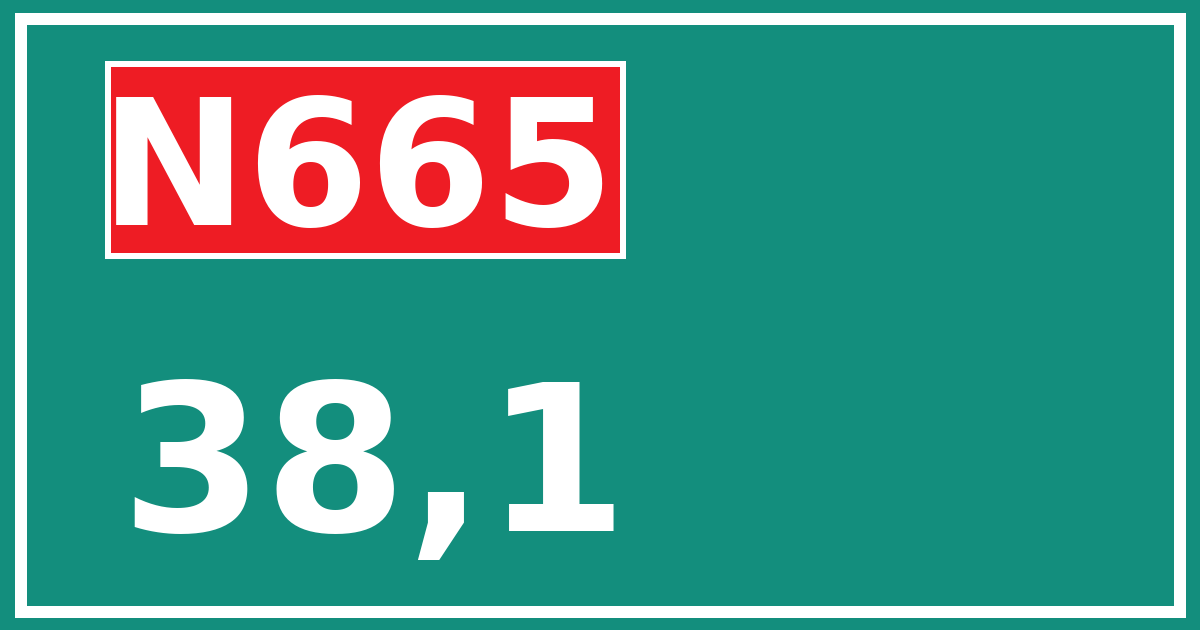 Hectometerbord N665 38,1
