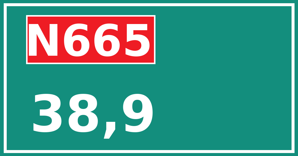 Hectometerbord N665 38,9