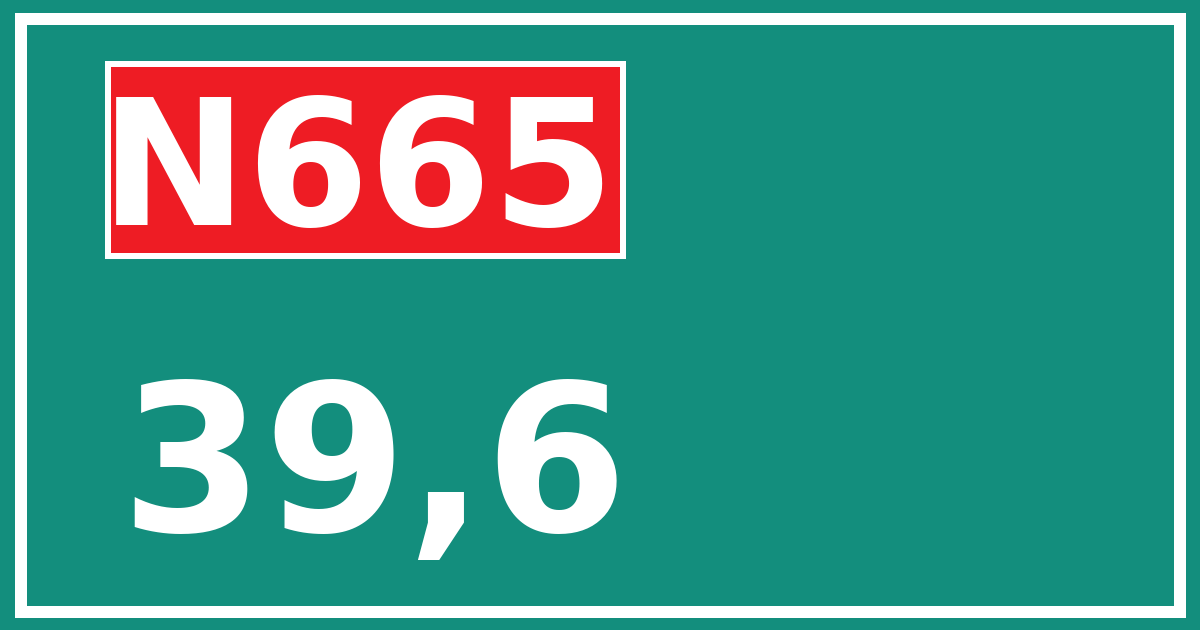Hectometerbord N665 39,6