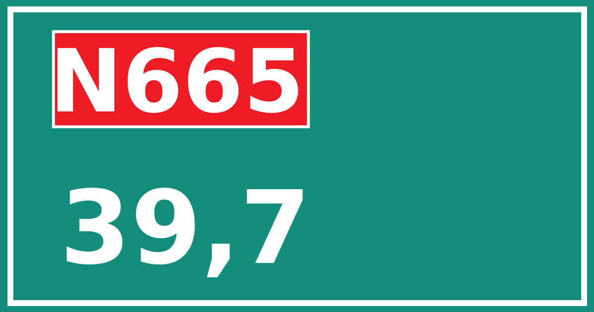 Hectometerbord N665 39,7
