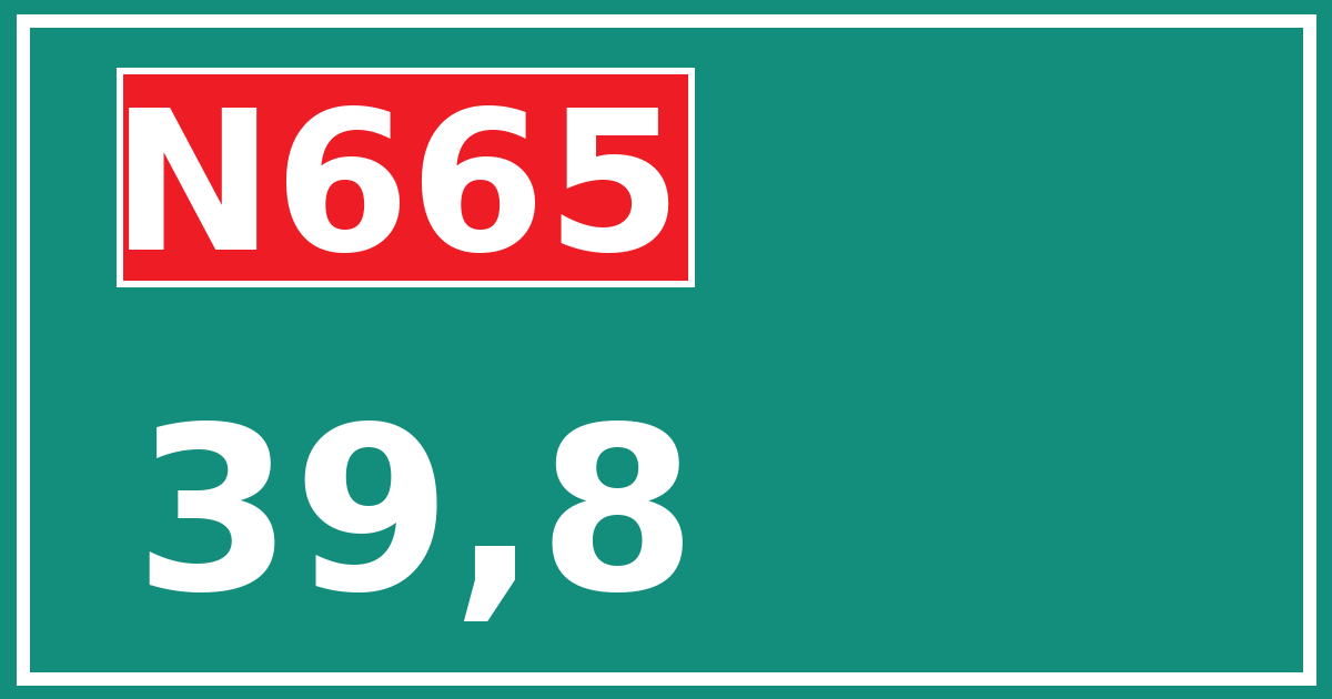 Hectometerbord N665 39,8