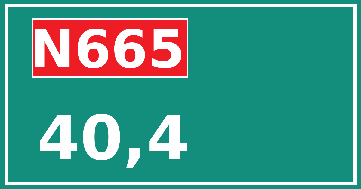 Hectometerbord N665 40,4