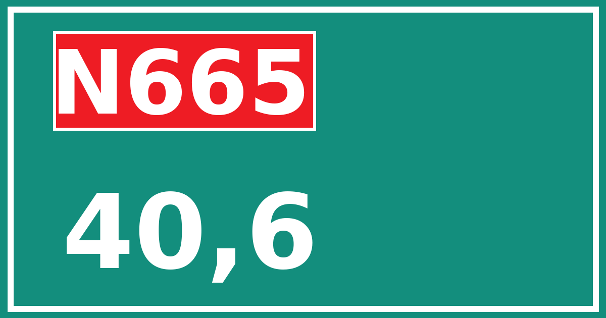 Hectometerbord N665 40,6