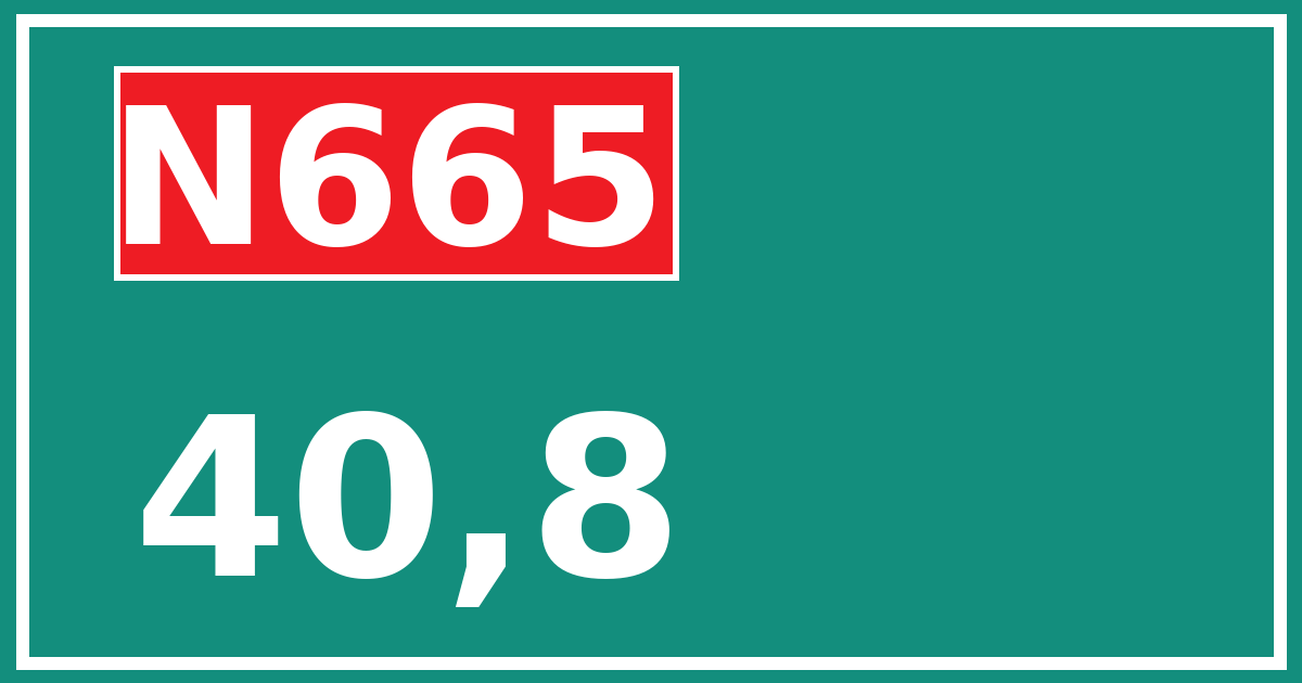 Hectometerbord N665 40,8