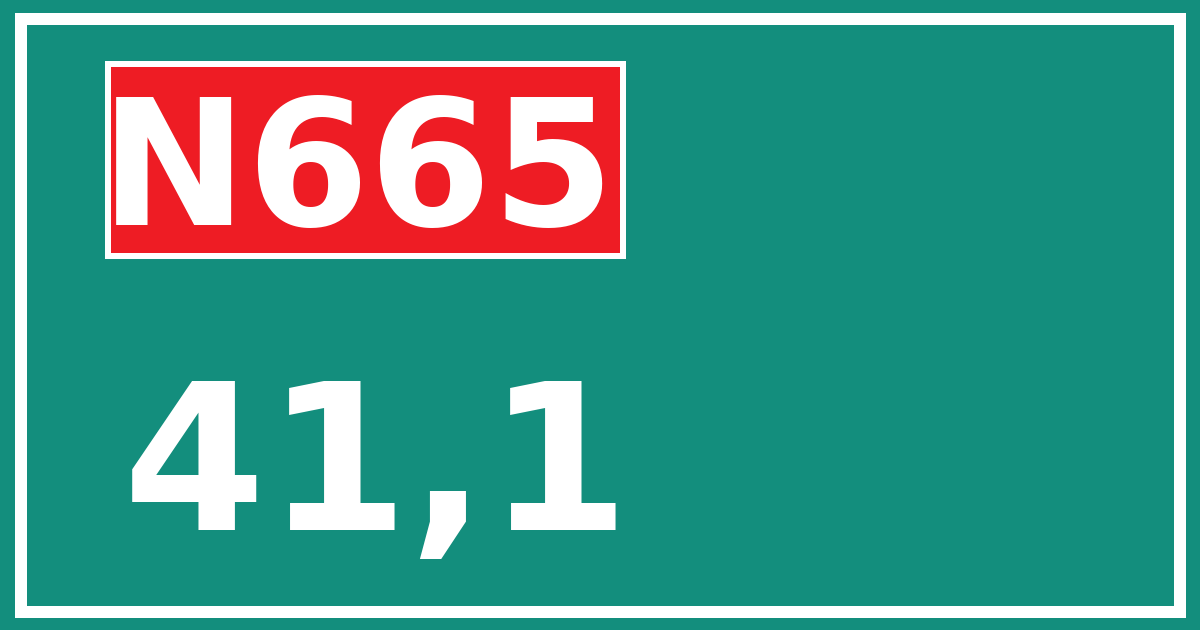 Hectometerbord N665 41,1