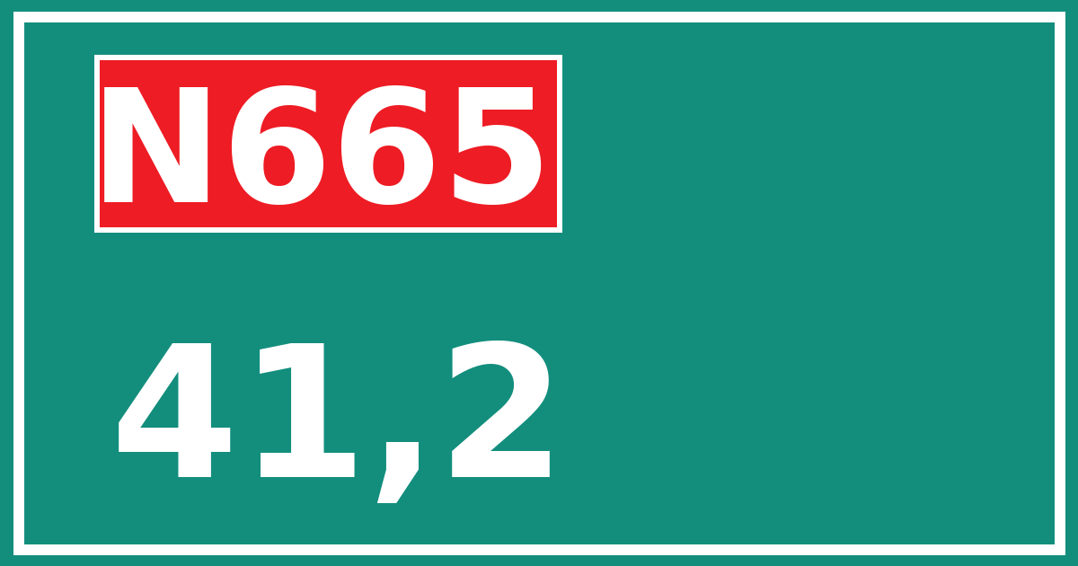 Hectometerbord N665 41,2