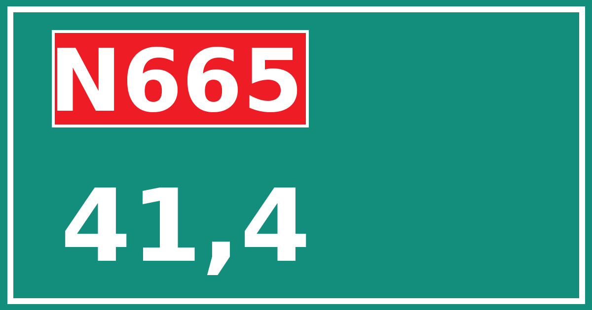 Hectometerbord N665 41,4