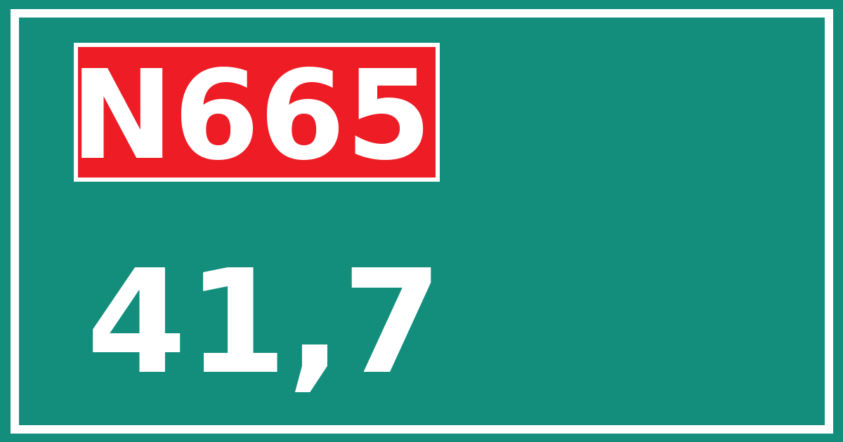 Hectometerbord N665 41,7